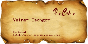 Velner Csongor névjegykártya